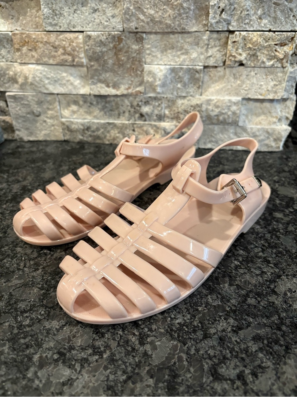 Aldo Blush Jelly Fisherman Sandals Size 6.5